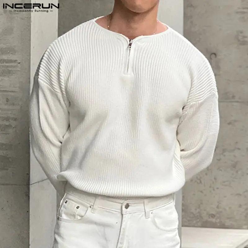 Striped V-Neck Sweater - Welt-DerMaenner