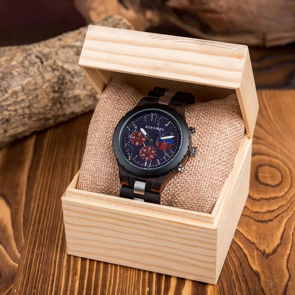 Luxus-Chronographenuhr aus Holz - Welt-DerMaenner