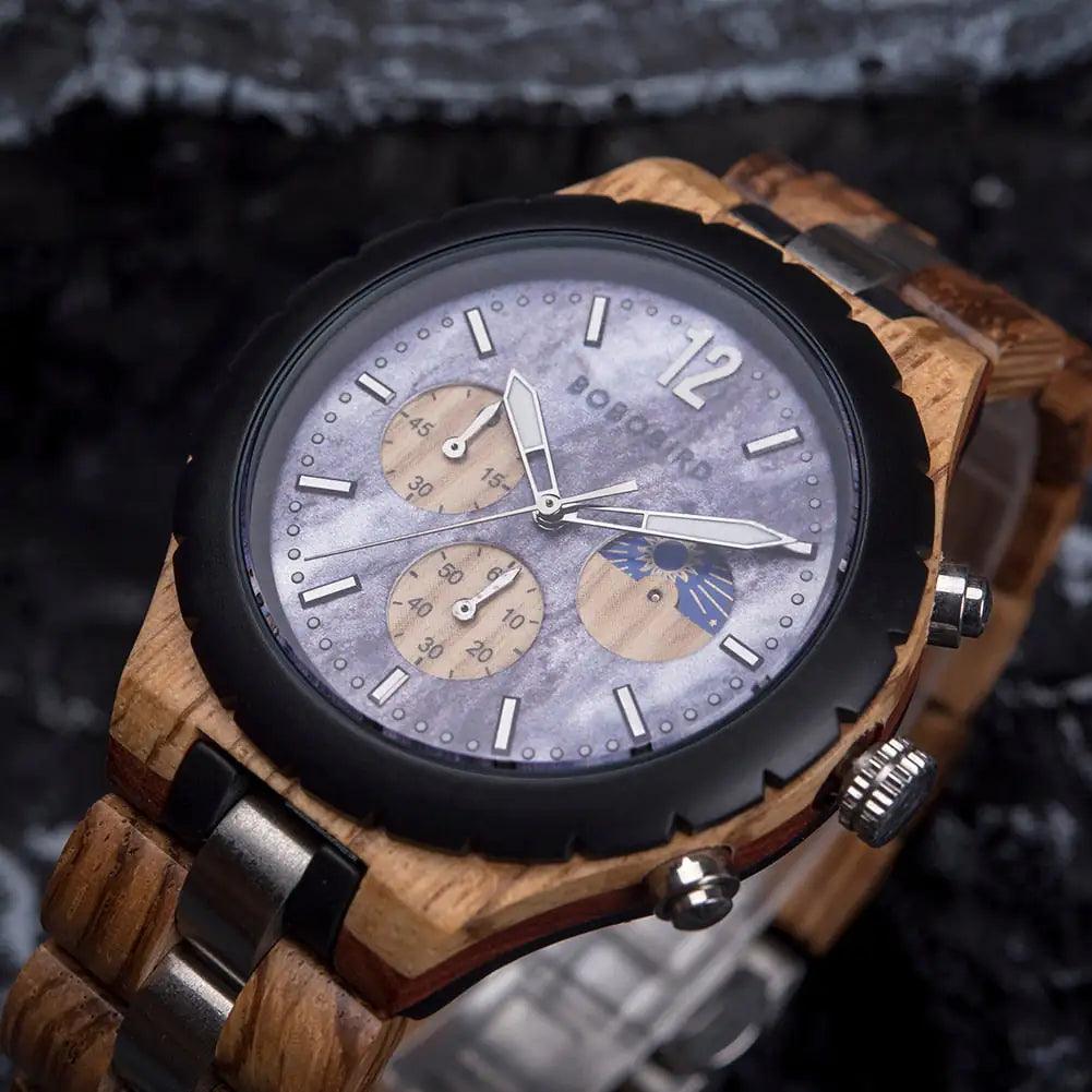 Luxus-Chronographenuhr aus Holz - Welt-DerMaenner