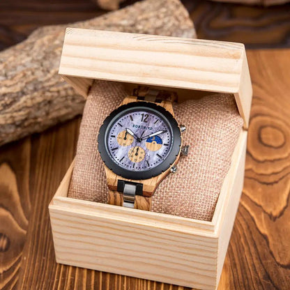 Luxus-Chronographenuhr aus Holz - Welt-DerMaenner