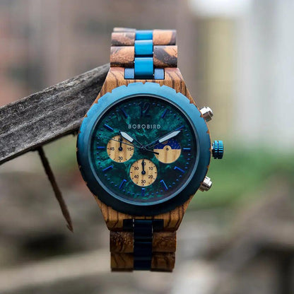 Luxus-Chronographenuhr aus Holz - Welt-DerMaenner