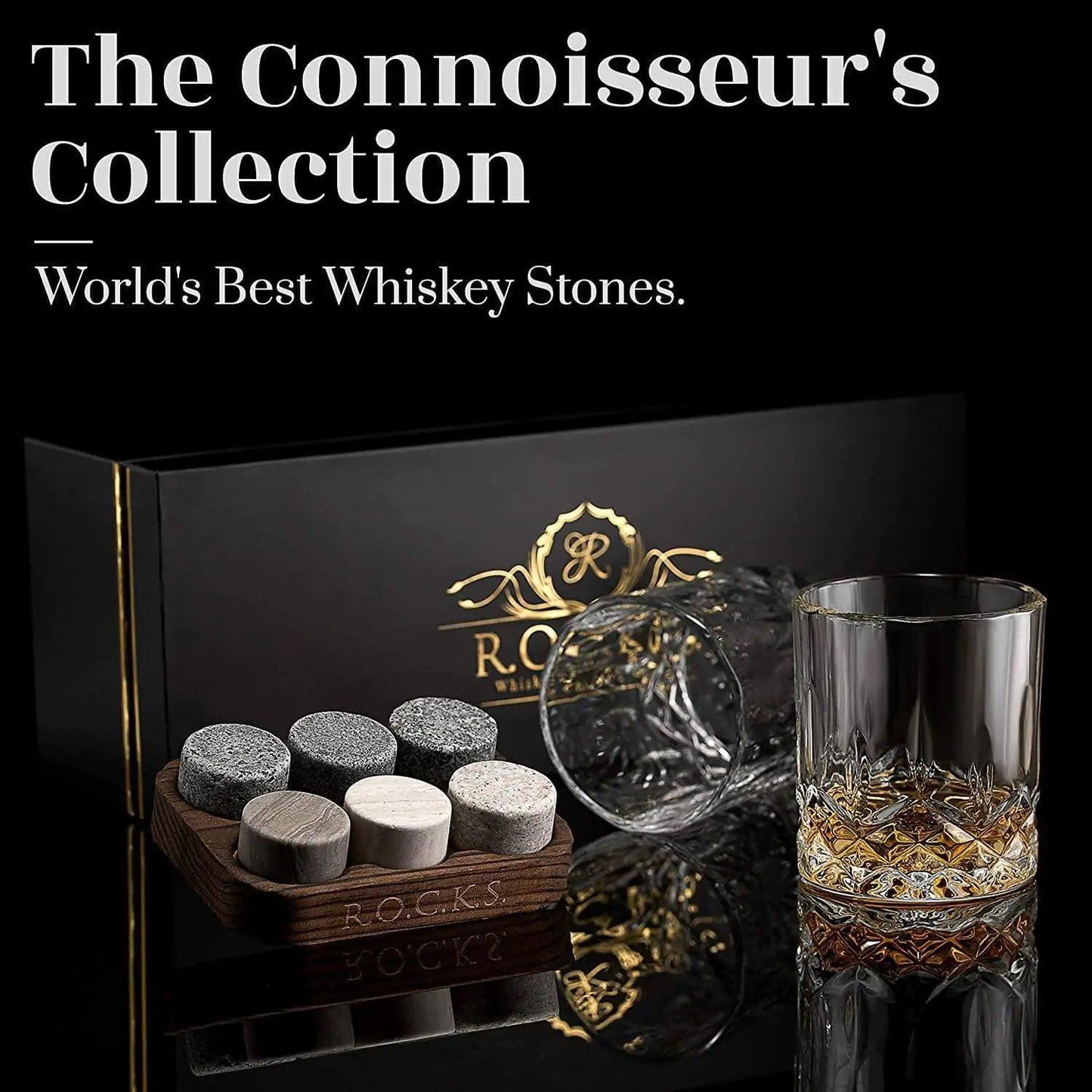 The Connoisseur's Set - Whiskey Stones & Signature Glass Edition - Welt-DerMaenner