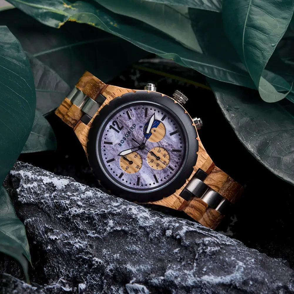 Luxus-Chronographenuhr aus Holz - Welt-DerMaenner