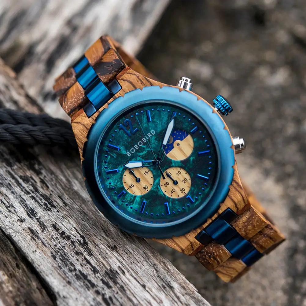 Luxus-Chronographenuhr aus Holz - Welt-DerMaenner