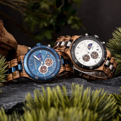 Luxus-Chronographenuhr aus Holz - Welt-DerMaenner