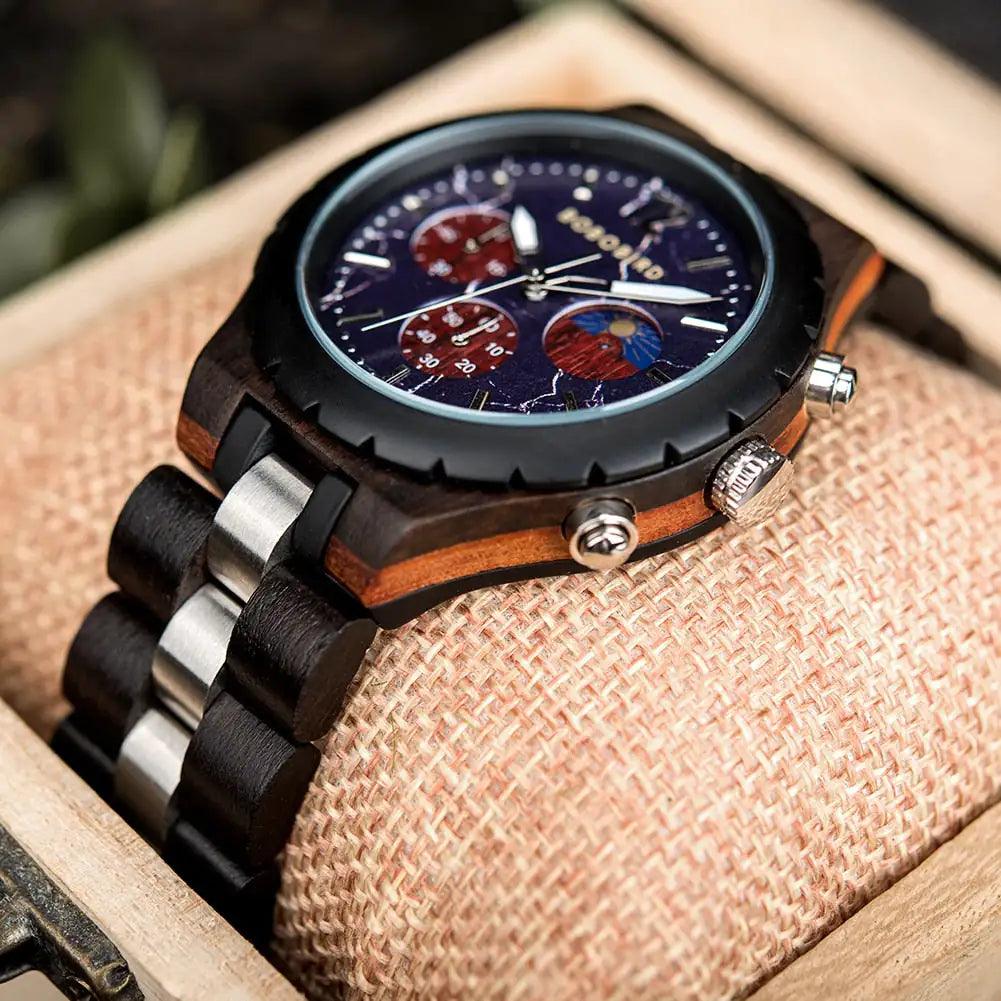 Luxus-Chronographenuhr aus Holz - Welt-DerMaenner