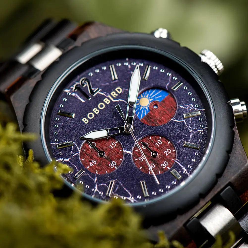 Luxus-Chronographenuhr aus Holz - Welt-DerMaenner